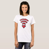 T-shirt Pixel Heart WiFi Love Signal (Devant entier)
