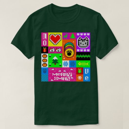T-shirt pixel heureux (Design devant)