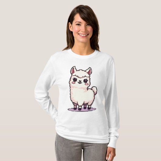 T-shirt Pixel Llama Charme (Devant entier)