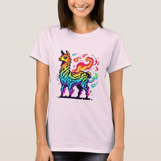 T-shirt Pixel Llama Inferno (Devant)