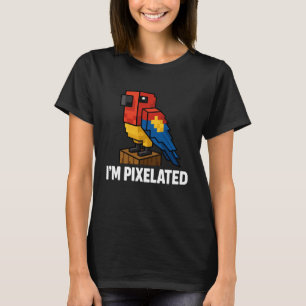 T-shirt Pixel Pixel Pixel Pixel Parrot Pixelé De La Jungle