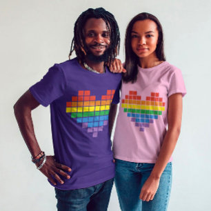 T-shirt Pixel Pride Heart Tee : L'amour en Pixels