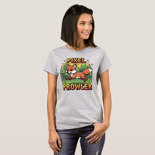 T-shirt Pixel Prowler - Renard de 16 bits (Devant entier)