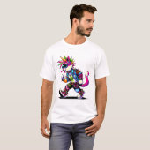 T-shirt Pixel Punk Chat - Coeur 8 bits et style rétro (Devant entier)