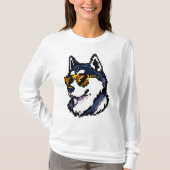 T-shirt Pixel Siberian Husky (Devant)