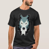 T-shirt Pixel Wolf Head 8 Bit Retro Video Game (Devant)