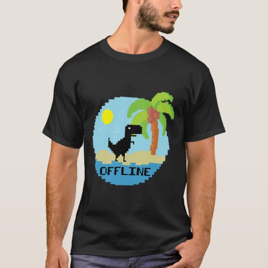T-shirt Pixelated Dinosaur Vacation Tech Enthusiasts Coder (Devant)