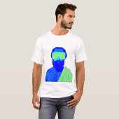 T-shirt Pixelated Futuristic Bearded Figure Retro (Devant entier)