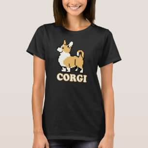 T-shirt Pixellisé Chiens de compagnie Corgis Chien 8 bits