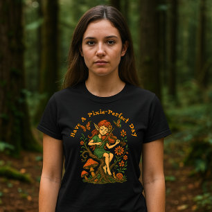 T-shirt Pixie Elf sur Gnarly Tree Retro Psychedelic Art