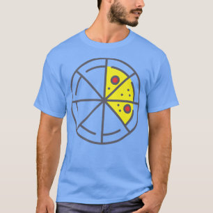 T-shirt Pizza 3 tranches Fromage Pepperoni Funny Géométriq