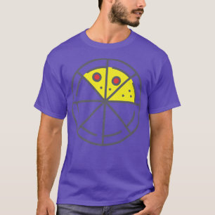 T-shirt Pizza 3 tranches Fromage Pepperoni Funny Géométriq