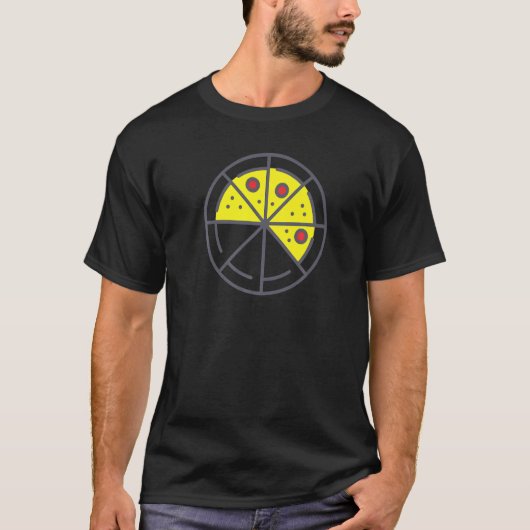T-shirt Pizza 5 Slices Cheese Pepperoni Funny Geometric Fo (Devant)
