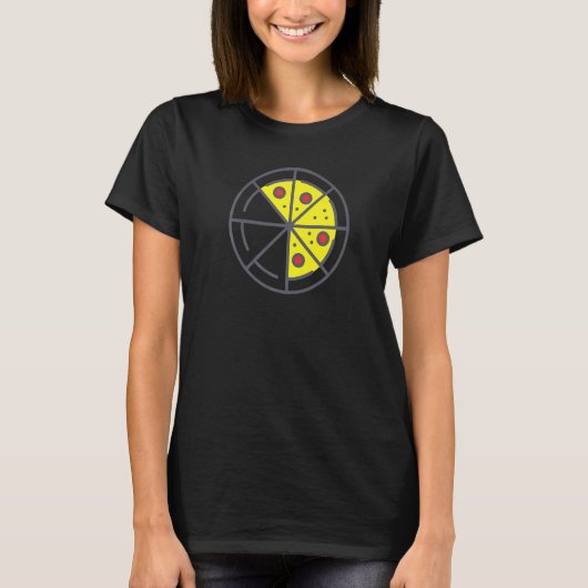 T-shirt Pizza 5 Slices Cheese Pepperoni Funny Geometric Fo (Devant)