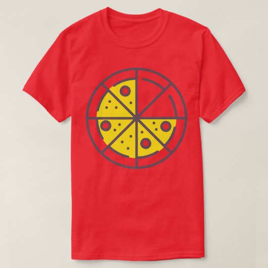 T-shirt Pizza 6 Tranches Fromage Pepperoni Funny Géométriq (Design devant)