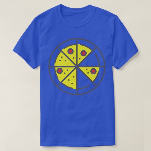 T-shirt Pizza 6 Tranches Fromage Pepperoni Funny Géométriq (Design devant)