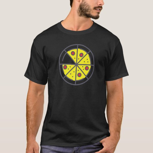 T-shirt Pizza 7 Tranches Fromage Pepperoni Funny Géométriq (Devant)