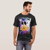 T-shirt Pizza à cheval dans l'espace avec Ufo (Devant entier)
