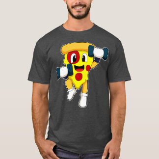 T-shirt Pizza à la forme avec haltères
