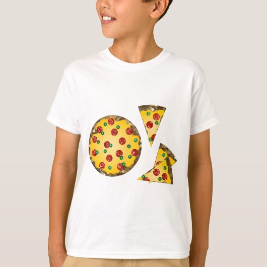 T-shirt pizza à paillettes (Devant)
