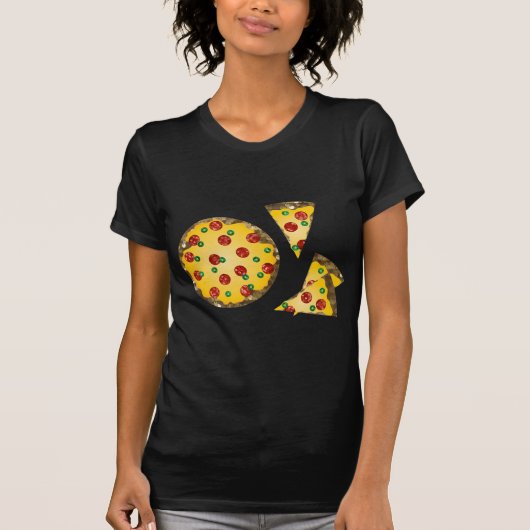 T-shirt pizza à paillettes (Devant)