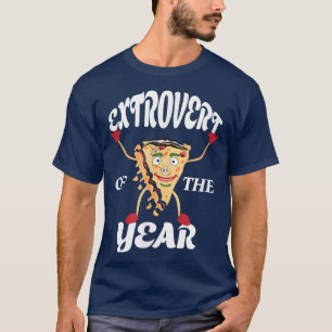 T-shirt Pizza Aimer Extrovert Personnalité Drôle