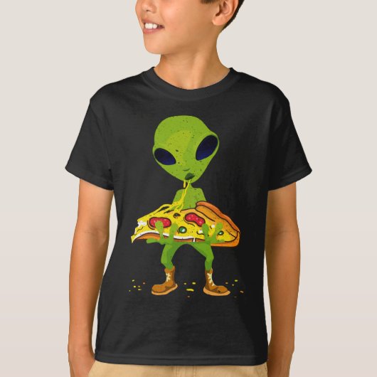 T-shirt Pizza Alien Manger Paix Amoureux de nourriture spa (Devant)