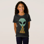 T-Shirt Pizza Alien tendance (Devant entier)