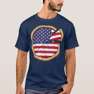 T-shirt Pizza American Drapeau Patriotique Pizza Usa Pizza