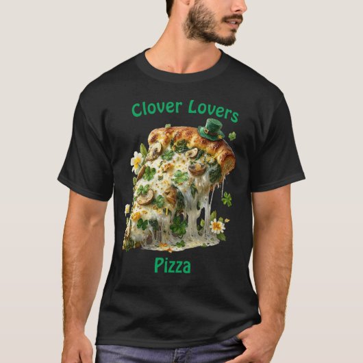 T-shirt Pizza Amoureux de Trèfle St. Patrick (Devant)
