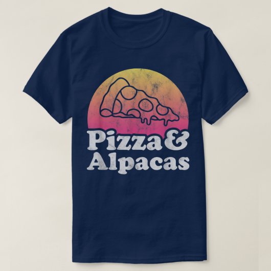 T-shirt Pizza and Alpacas or Alpaca  (Design devant)
