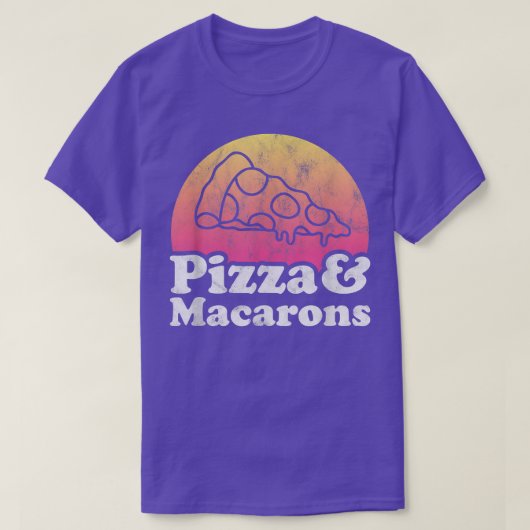T-shirt Pizza and Macarons or Macaron (Design devant)