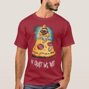 T-shirt Pizza Atheism Funny Junk Food Illuminati