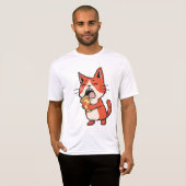 T-shirt Pizza Attack Chat - Orange Kitty (Devant entier)