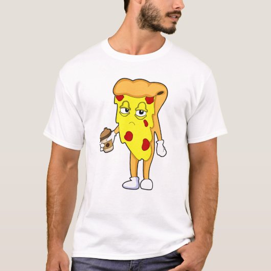 T-shirt Pizza au fromage et café Salami (Devant)