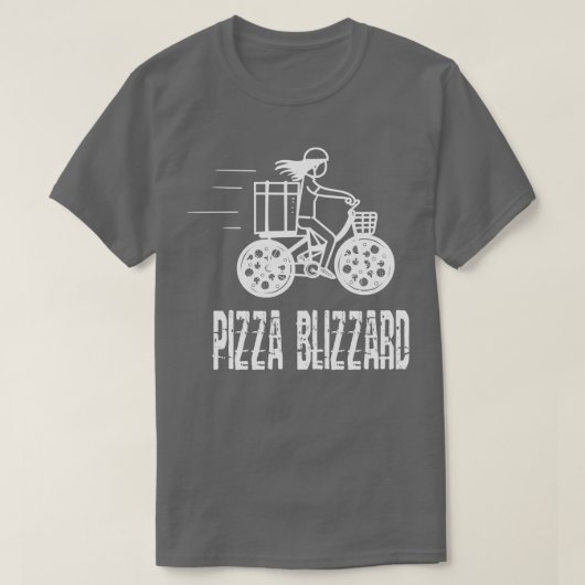 T-shirt Pizza Blizzard Service de Conducteur De Vélo (Design devant)