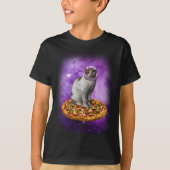 T-shirt Pizza Chats Dans L'Espace - Astral Design Cosmique (Devant)