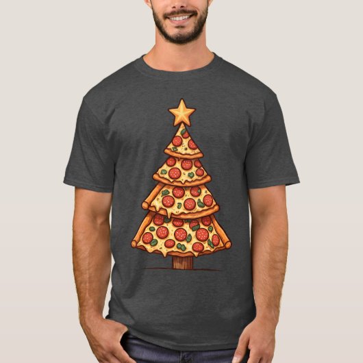 T-shirt Pizza Christmasree amis (Devant)