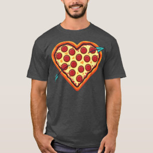 T-shirt Pizza Coeur Cute Valentines Jour Coeur Formé Pizza