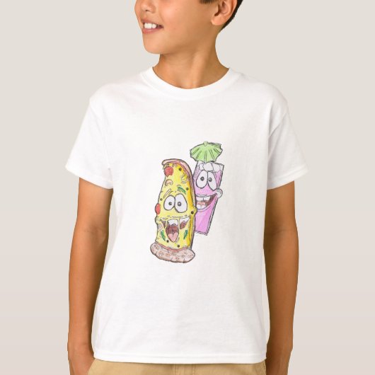 T-shirt Pizza cool & Cocktail de glace Boisson (Devant)
