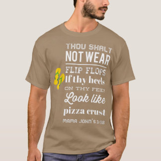 T-shirt Pizza Croûte Humour Flip Flops talons Hommes Femme