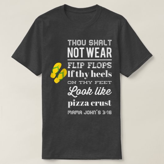 T-shirt Pizza Croûte Humour tongs talons Hommes Femmes T 1 (Design devant)