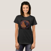 T-shirt Pizza de chat noir (Devant entier)