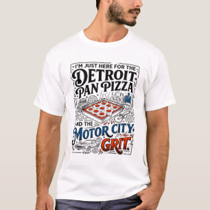 T-shirt Pizza de Détroit en Casserole et Grit de Motor Cit