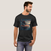 T-shirt Pizza de pêche de chat (Devant entier)