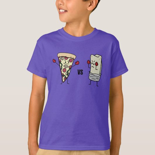 T-shirt Pizza de pepperoni CONTRE le burrito : Mexicain (Devant)