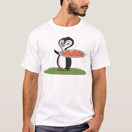 T-shirt Pizza de pingouin (Devant)