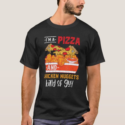 T-shirt Pizza de restauration rapide Nuggets de poulet Fo (Devant)