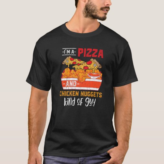 T-shirt Pizza de restauration rapide Nuggets de poulet Foo (Devant)