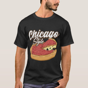 T-shirt Pizza De Style Chicago Pizza Plat Profond Pizza Cr